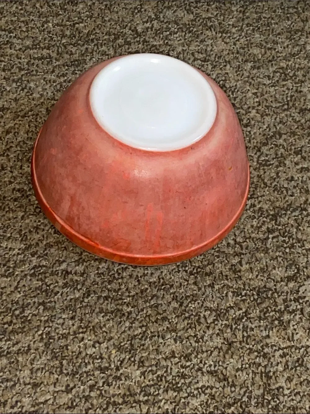 Pyrex Vintage-Style Coral Mixing Bowl with White Interior